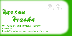 marton hruska business card
