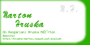 marton hruska business card